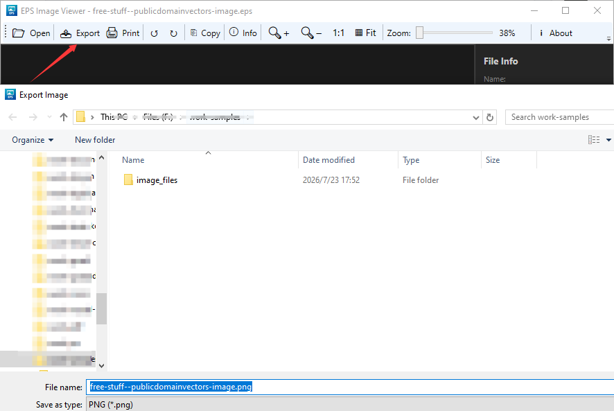 Export Save Dialog