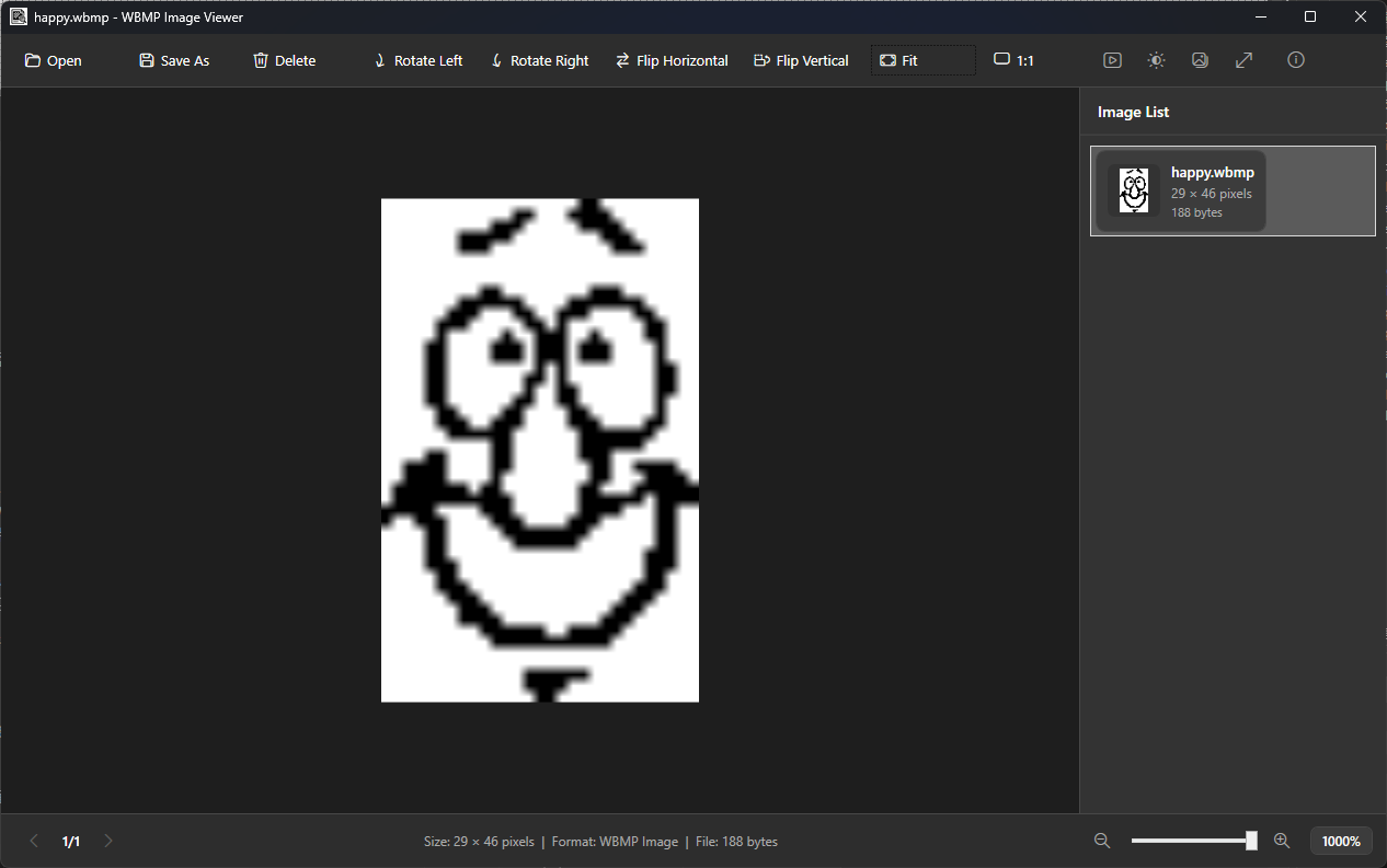 Opened WBMP Image