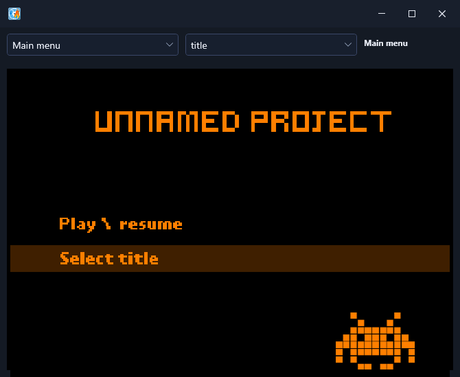 Menu preview window - main menu