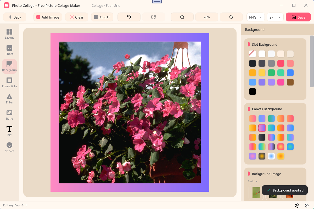 Background panel screenshot