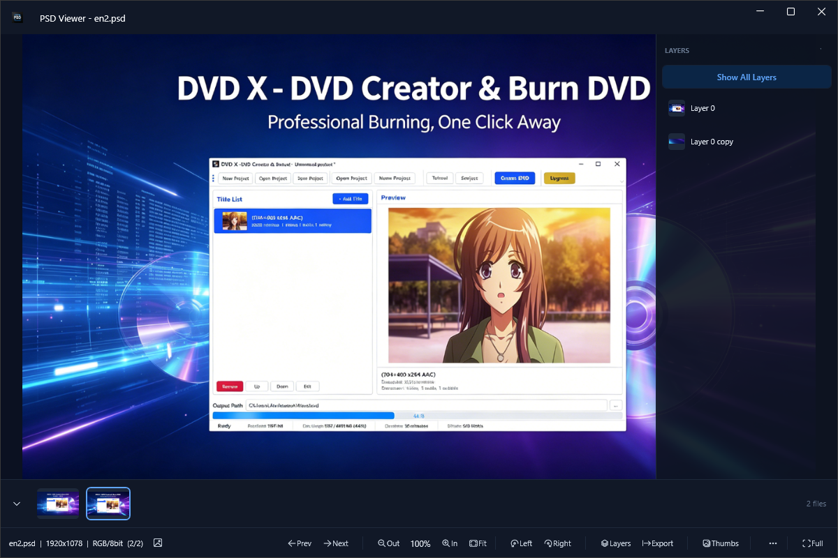Thumbnail strip screenshot