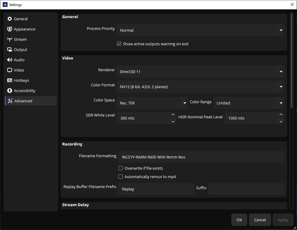 Advanced Settings