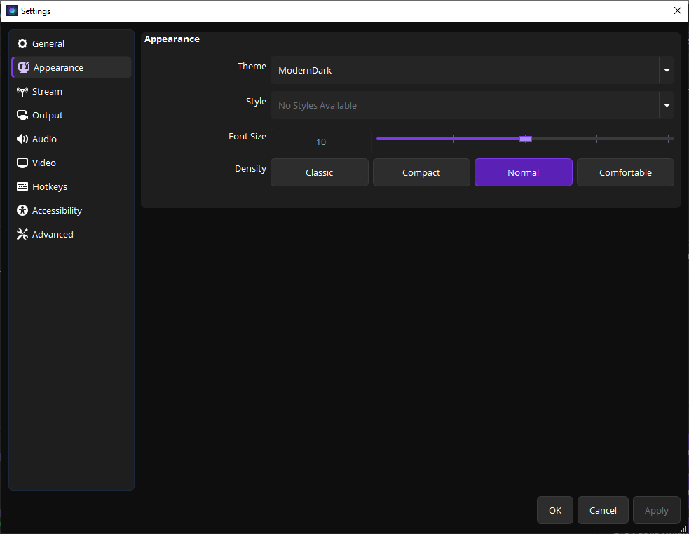Appearance Settings