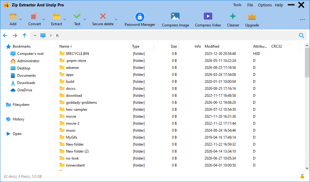 Zip Extractor And Unzip Pro main window